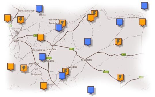 Map of Mopani Accommodation